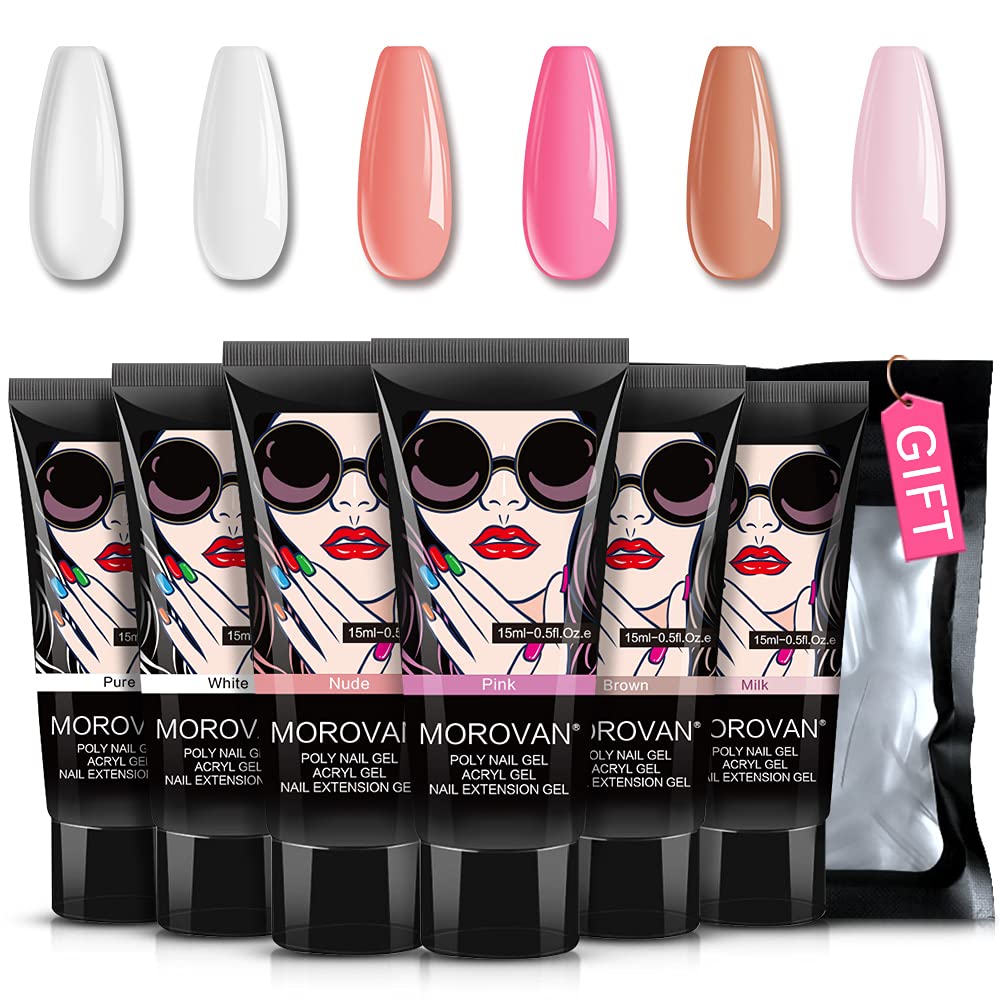 Polygel Nail Kit - Zestaw żelu do paznokci 6 kolorów