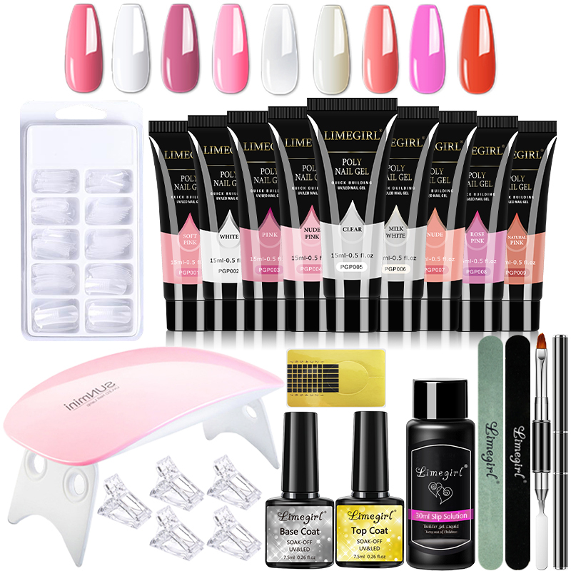 Polygel Nail Kit - 15ml Zestaw żelu do paznokci do