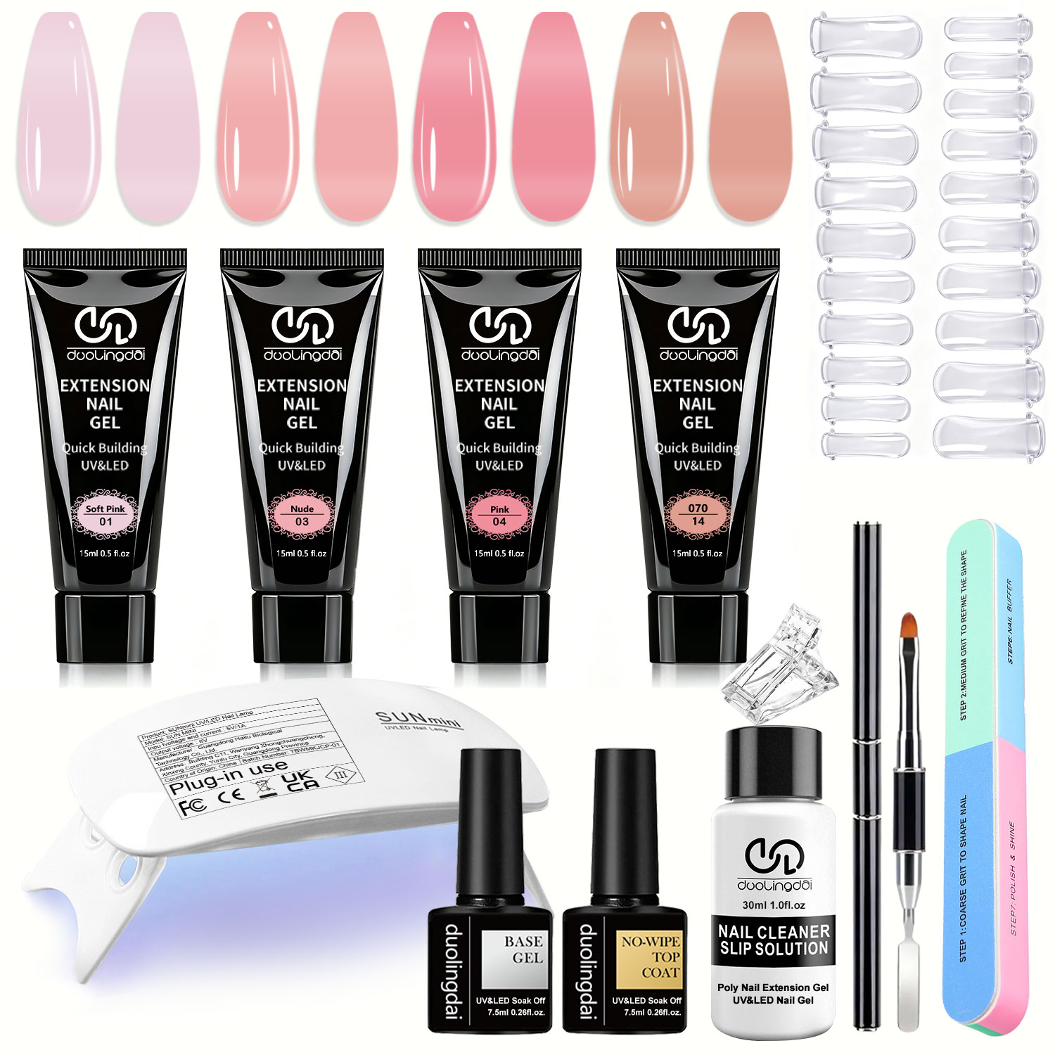 Polygel Nail Kit - Duolingdai 4-kolorowy żel do przedłużania paznokci