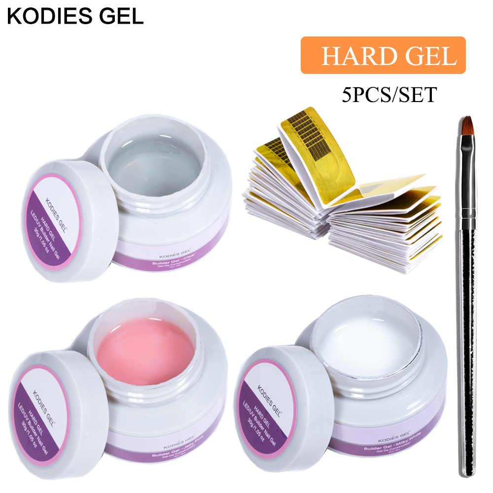 Polygel Nail Kit - Żel KODIES 5 sztuk/zestaw Uv Builder
