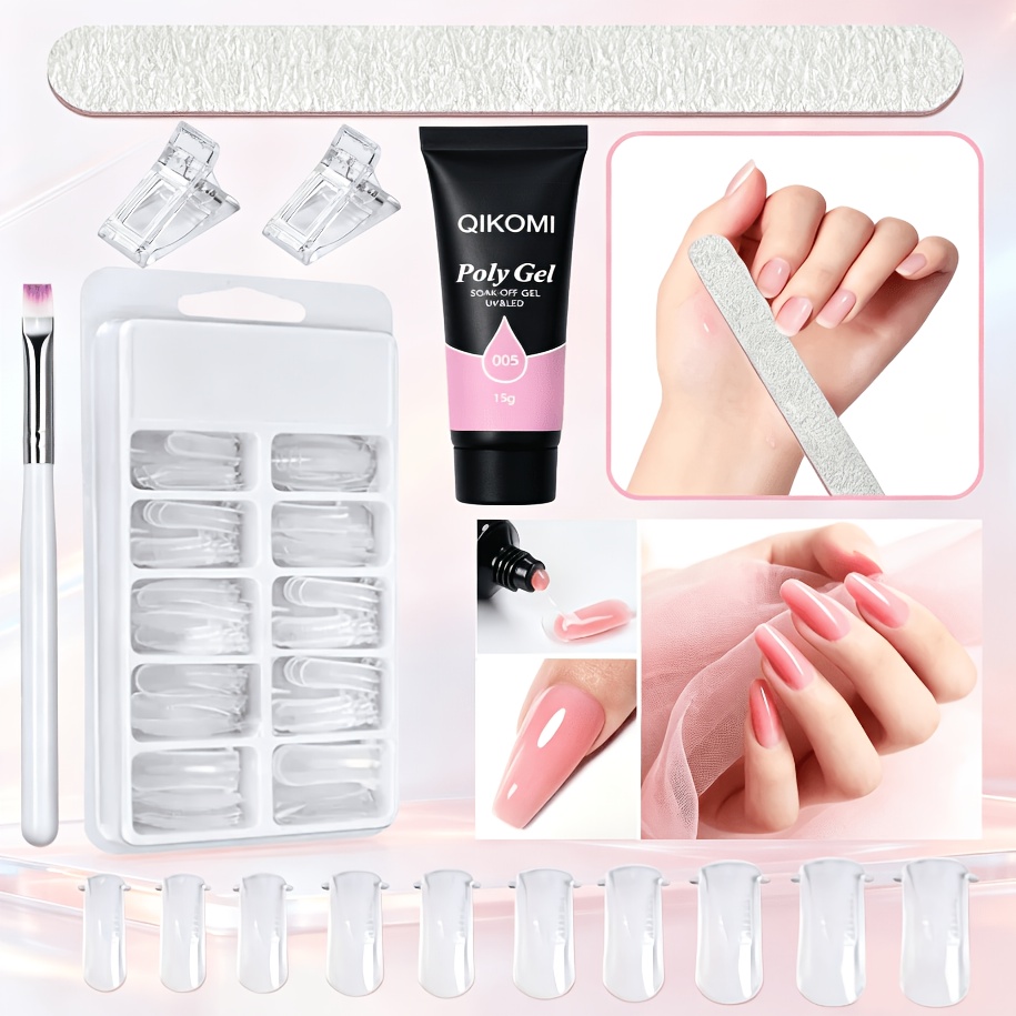 Polygel Nail Kit - Zestaw do przedłużania paznokci QIKOMI Poly