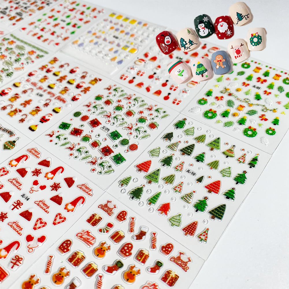 Nail Art Xmas Stickers - 30 arkuszy świątecznych naklejek na paznokcie,