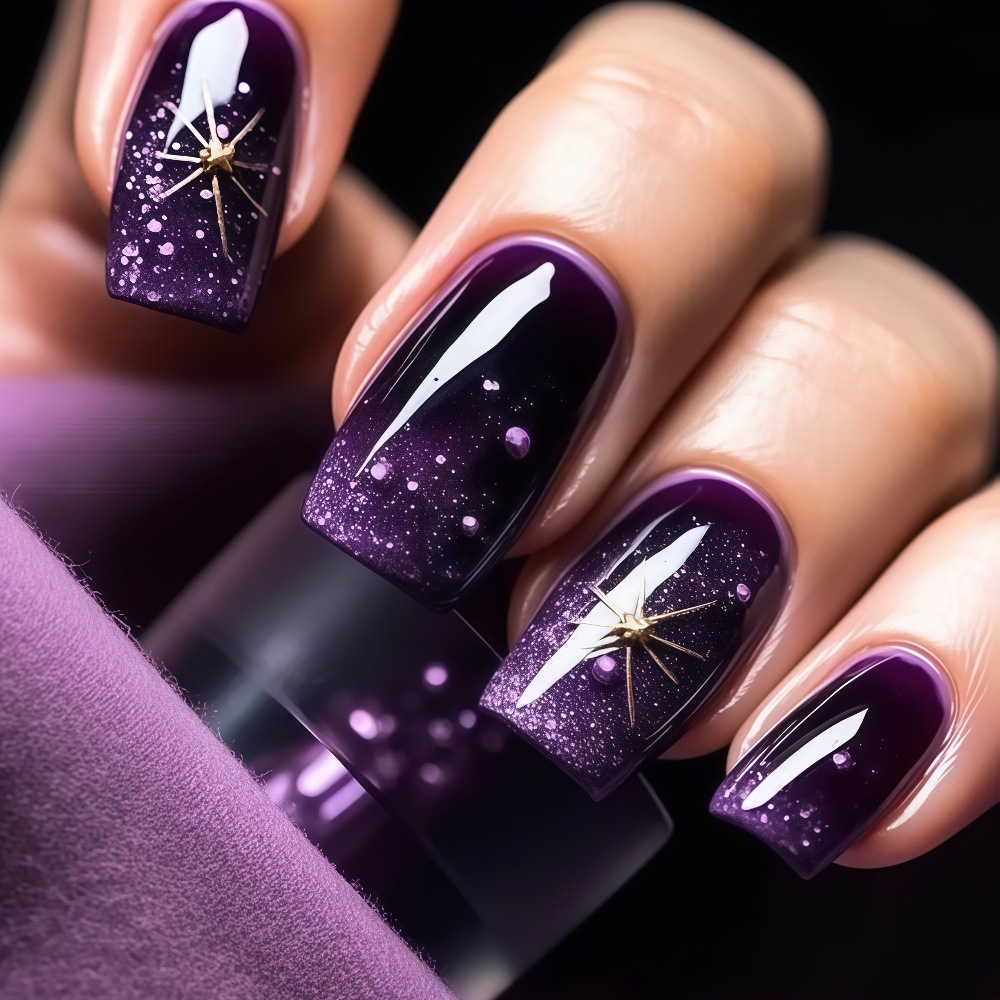 Nail Art Press On - Krótkie średniej długości sztuczne paznokcie gradient
