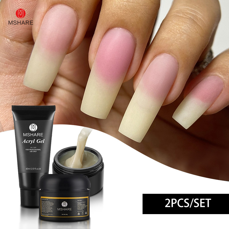 Polygel Nail Kit - MSHARE 2 szt./zestaw 30g/60g Naturalny Akrylowy