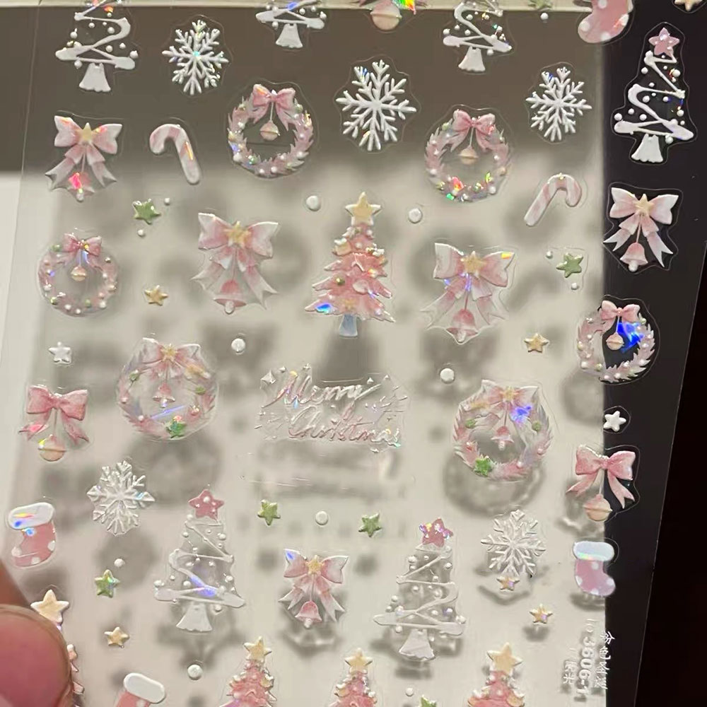 1 szt. Aurora Różowe Naklejki  – Nail Art Xmas Stickers recenzja i cena