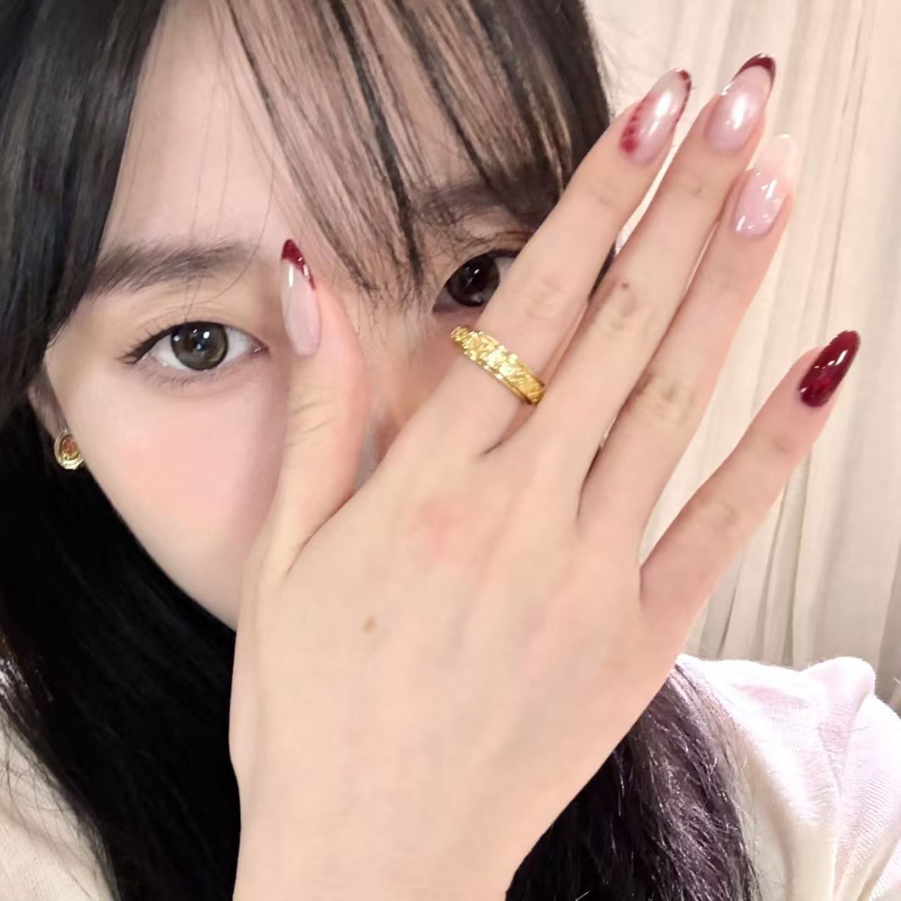 10 szt. Ręcznie Robione Owalne – Nail Art Red Wine Cat Eye recenzja i cena