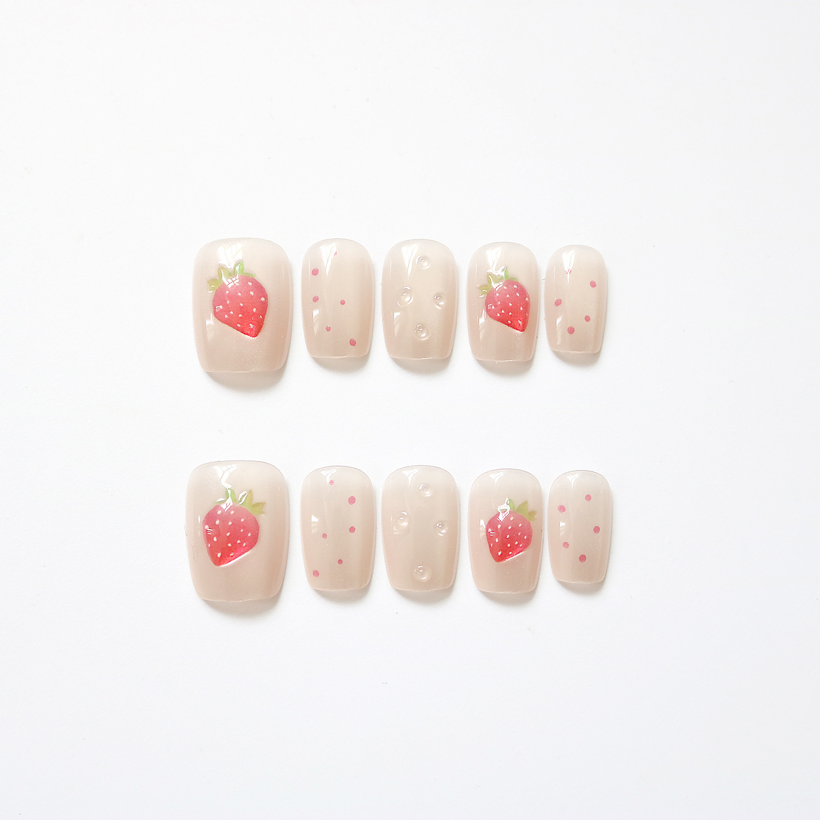 10 szt. Krótkie Kwadratowe Paz – Nail Art Strawberry recenzja i cena