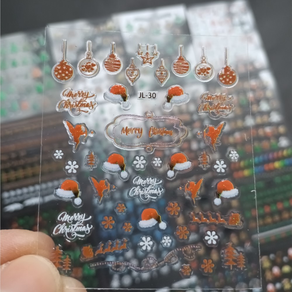 30PCS Świąteczne naklejki na p – Nail Art Xmas Stickers recenzja i cena