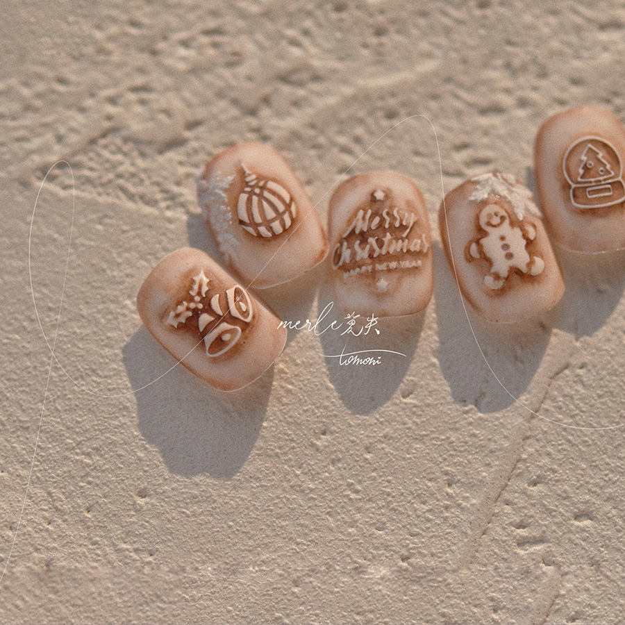 5D Relief czysty biały wesołyc – Nail Art Xmas Stickers recenzja i cena