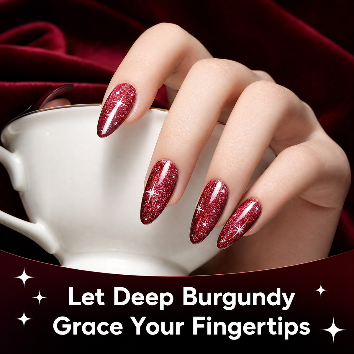 7-częściowy zestaw żelowych la – Nail Art Red Wine Cat Eye recenzja i cena