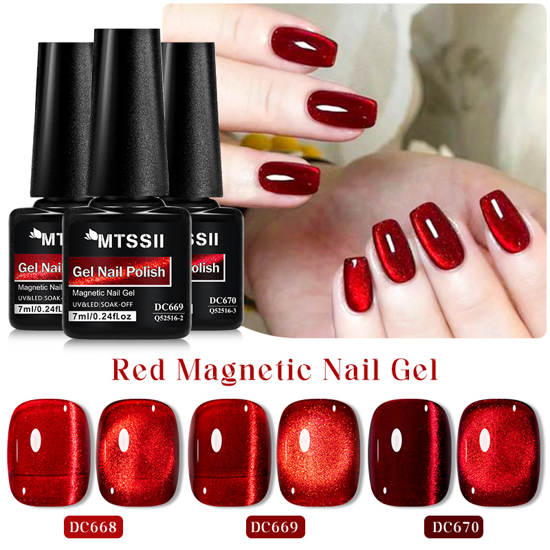 Mtssii 7ML Wine Red Cat Magnet – Nail Art Red Wine Cat Eye recenzja i cena
