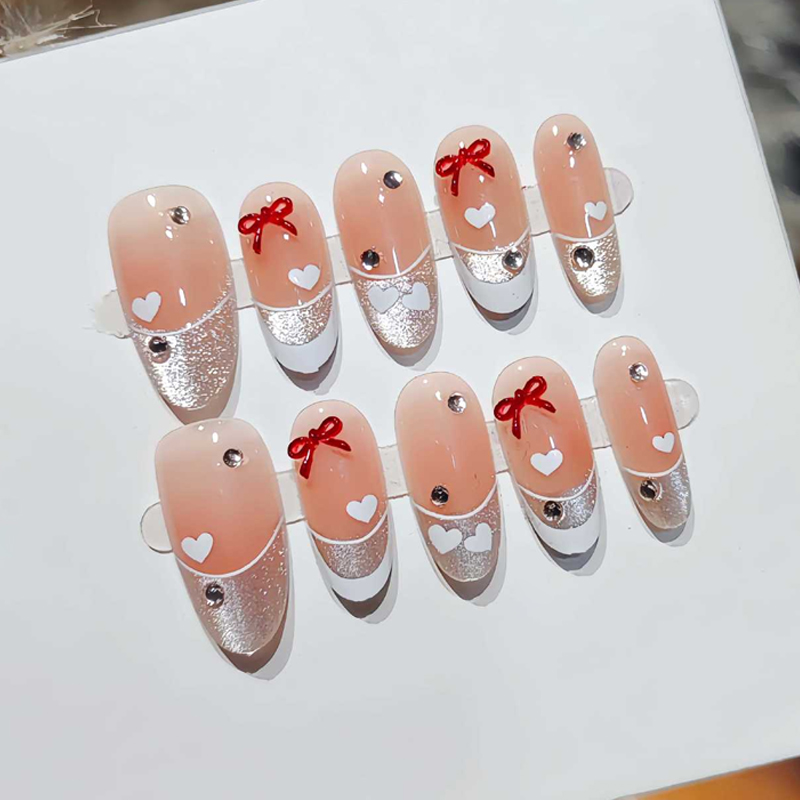 10 szt. Francuskie słodkie, st – Nail Art Press On recenzja i cena