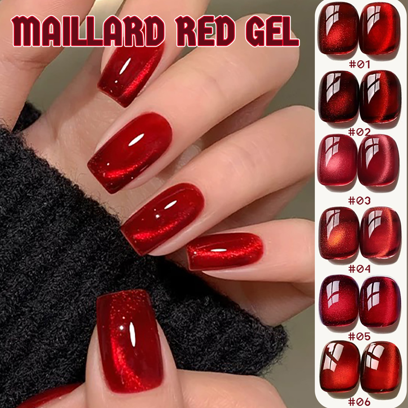 1 szt. TC Wybielający Czerwony – Nail Art Red Wine Cat Eye recenzja i cena