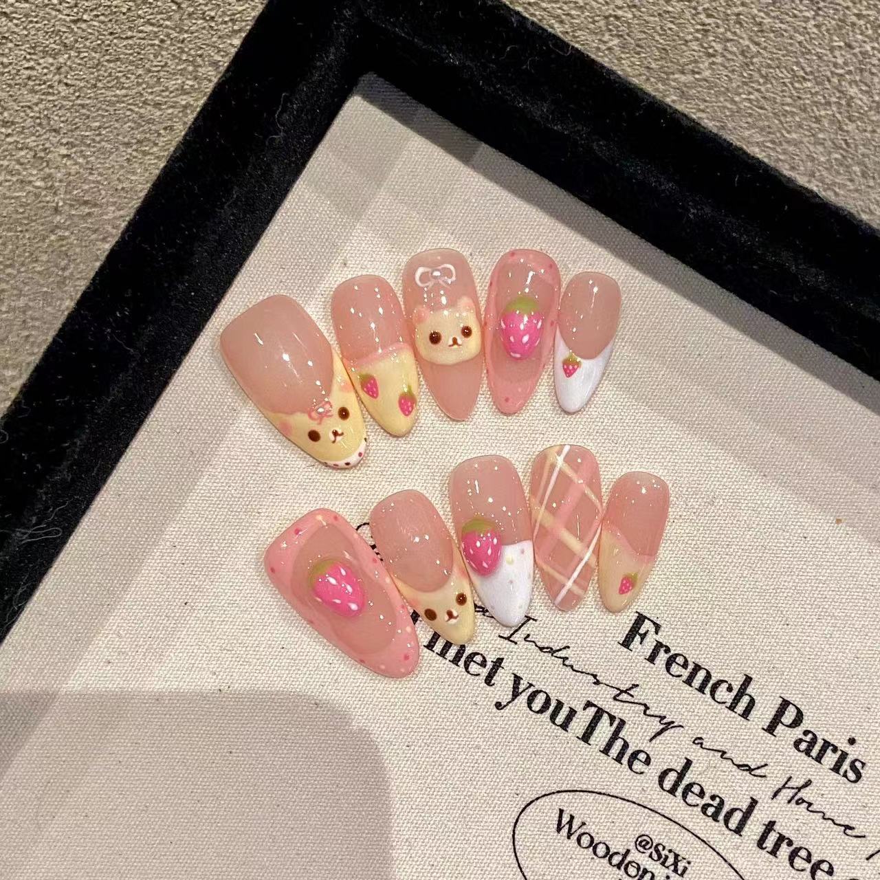 10 szt. Czysto ręcznie dociska – Nail Art Strawberry recenzja i cena