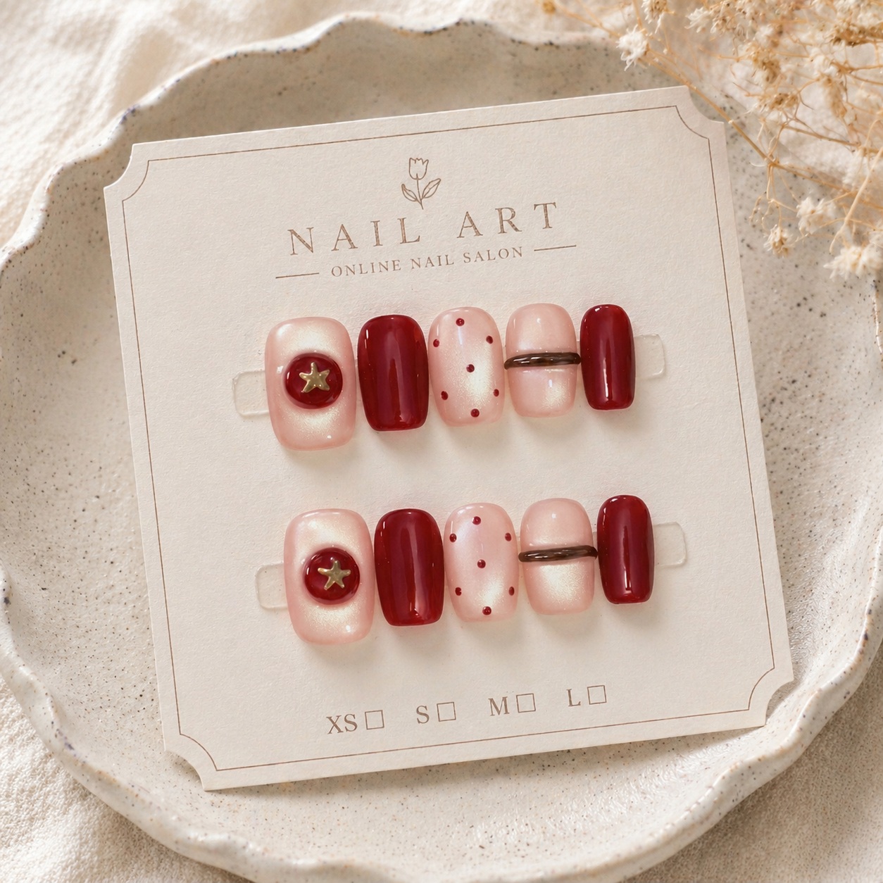10 szt. Nude Perłowe Paznokcie – Nail Art Red Wine Cat Eye recenzja i cena